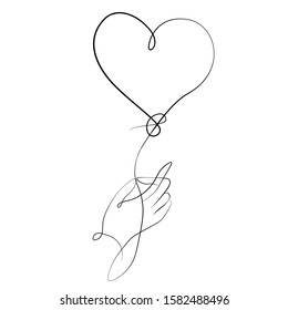 Heart Balloon Art Vector Illustration