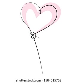 Heart Balloon Art Vector Illustration
