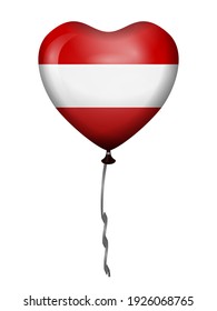 Heart balloon Austria flag on a white background. Vector illustration.