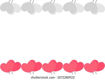 heart balloon background on white background