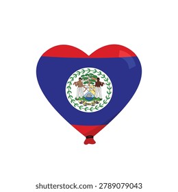 Heart balloon with belize flag