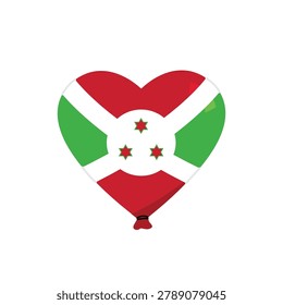 Heart balloon with burundi flag