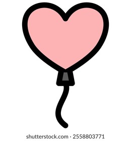Heart balloon - clean and modern valentines day icon.