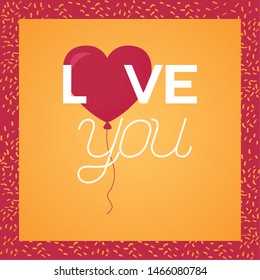 Heart balloon design, Love valentines day romance relationship passion and emotional theme Vector illustration