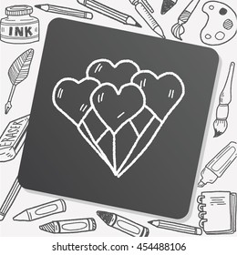 heart balloon doodle