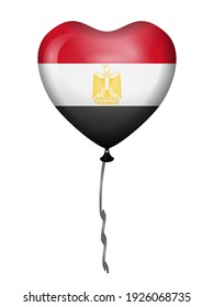 Heart balloon Egypt flag on a white background. Vector illustration.