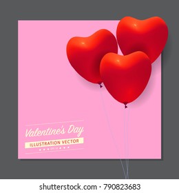 Globo de corazón con papel de marco cortado en concepto Feliz Día de San Valentín, los globos pueden ser usados para hacer postales e ilustraciones valientes.