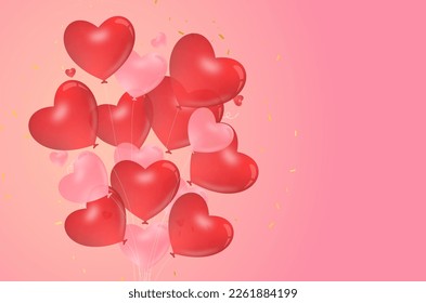 heart balloon gradient background valentine's day