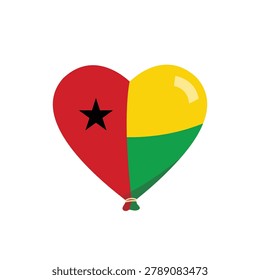 Heart balloon with guinea bissau flag