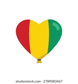 Heart balloon with guinea flag