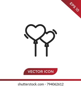 Heart balloon icon