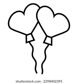 Heart balloon icon design template illustration isolated