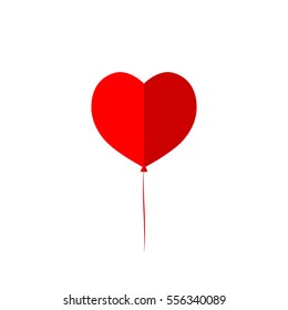 Heart balloon icon, flat design template, vector illustration