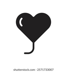 Heart balloon icon Line Art Logo set