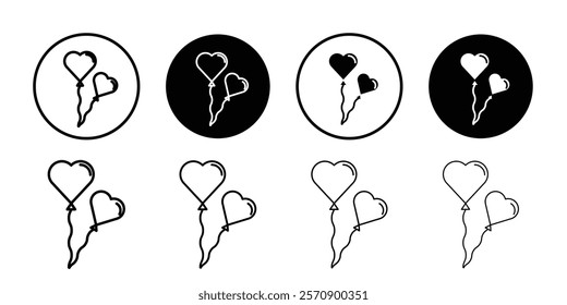 Heart balloon icon linear logo isolated