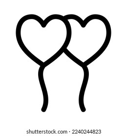 heart balloon icon or logo isolated sign symbol vector illustration - high quality black style vector icons
