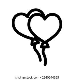heart balloon icon or logo isolated sign symbol vector illustration - high quality black style vector icons
