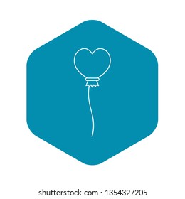 Heart balloon icon. Outline illustration of heart balloon vector icon for web