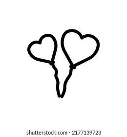 heart balloon icon. Icon related to party. line icon style. Simple design editable