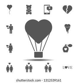 Heart Balloon icon. Simple glyph, flat vector element of valentines day icons set for UI and UX, website or mobile application