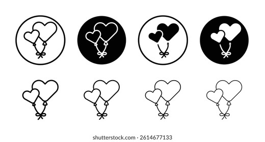 Heart balloon icon Simple outline vector logo