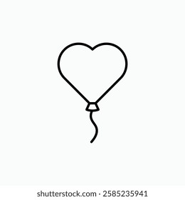 Heart balloon icon. simple vector icon