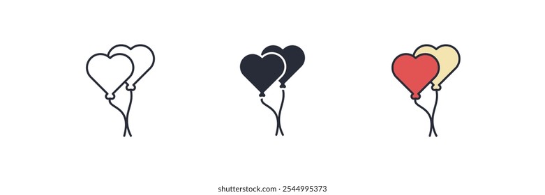 Heart balloon icon. Heart balloon Symbol sign for mobile concept and web design. Vector icon, Logo illustration, Vector graphics
