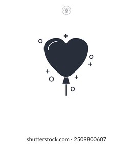 Heart Balloon icon symbol vector illustration isolated on white background