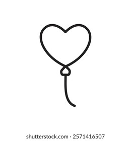 Heart balloon icon Thin line vector