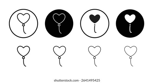 Heart balloon icon Thin line illustration set vector