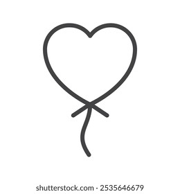 Icono de globo de corazón Símbolo de arte de contorno delgado
