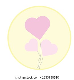  Heart balloon icon vector flat design