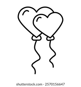 Heart balloon icon Vector logo set flat