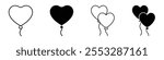 Heart balloon icon vector set. EPS10