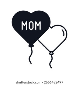 Heart Balloon icon with white background vector stock illustration