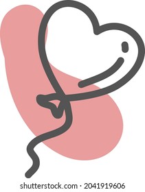 Heart balloon, illustration, vector, on a white background.