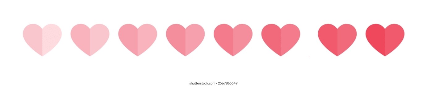 Heart balloon isolated on white background. Vector paper pink, red and white love symbol for Happy Mother's Day or Valentine's Day greeting card design.