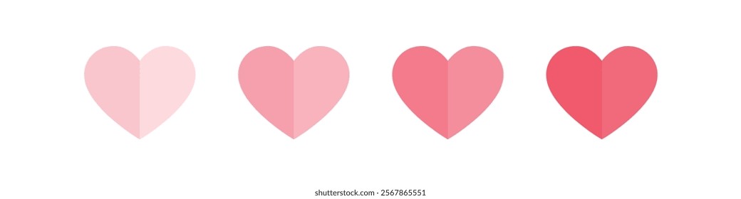 Heart balloon isolated on white background. Vector paper pink, red and white love symbol for Happy Mother's Day or Valentine's Day greeting card design.