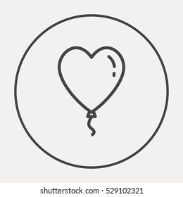 Heart balloon isolated single linear icon for websites and mobile minimalistic flat design.