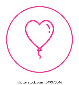 Heart balloon isolated single linear icon for websites and mobile minimalistic flat design.