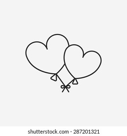 heart balloon line icon