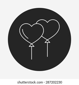 heart balloon line icon