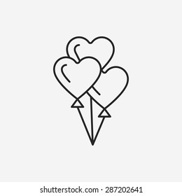 Heart Balloon Line Icon