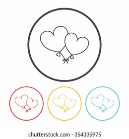 heart balloon line icon