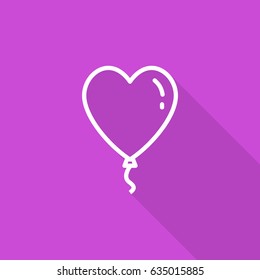 Heart balloon line vector icon