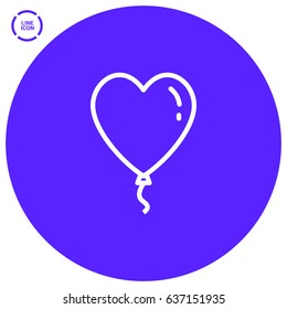 Heart balloon line vector icon