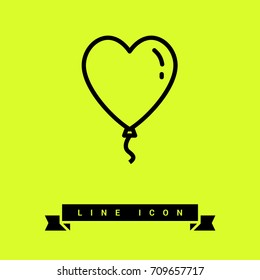 Heart balloon line vector icon