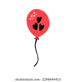 Heart balloon love romantic icon. Isolated and flat illustration. Vector graphic. 