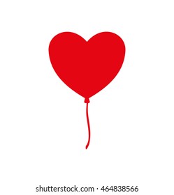 Heart Balloon Love Romantic Icon. Isolated And Flat Illustration. Vector Graphic