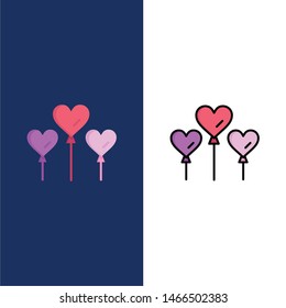 Heart, Balloon, Love. Vector Icon Template background